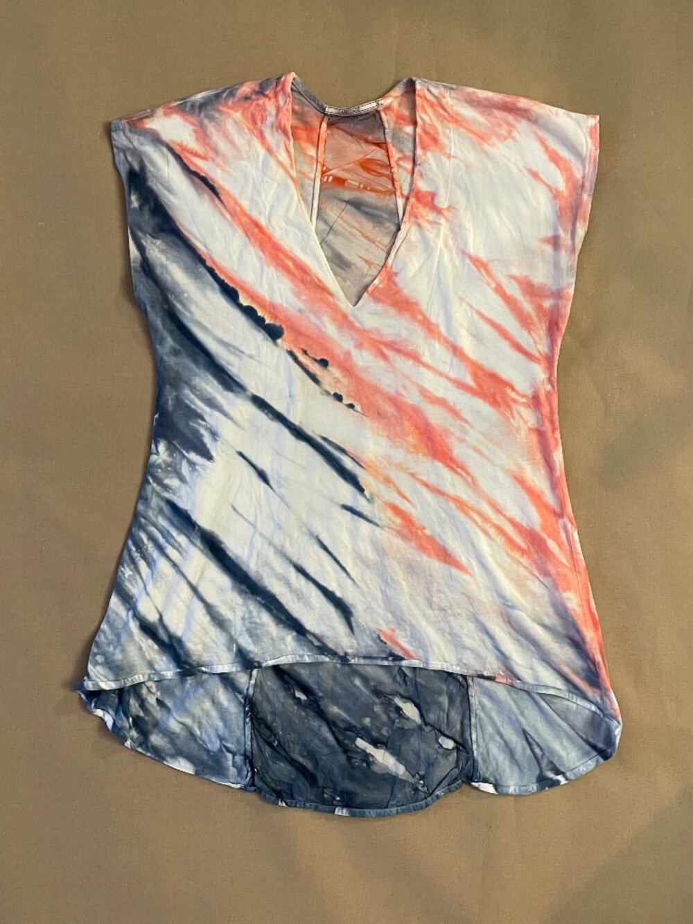 Language by Anthropologie Top Sz S Tie Dye Rayon Cotton BOHO Coastal Luxury